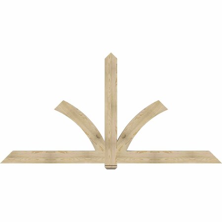 Ekena Millwork Redmond Rough Sawn Timber Gable Bracket, Douglas Fir, 108"W x 54"H x 4"D x 6"F, 12/12 Pitch GBW108X54X0406RED00RDF